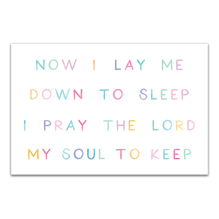 Trinx Now Lay Me Down Sleep On Canvas Print Wayfair Canada